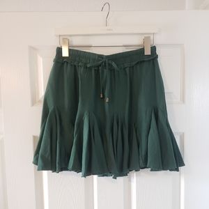 Pleated Green Skort